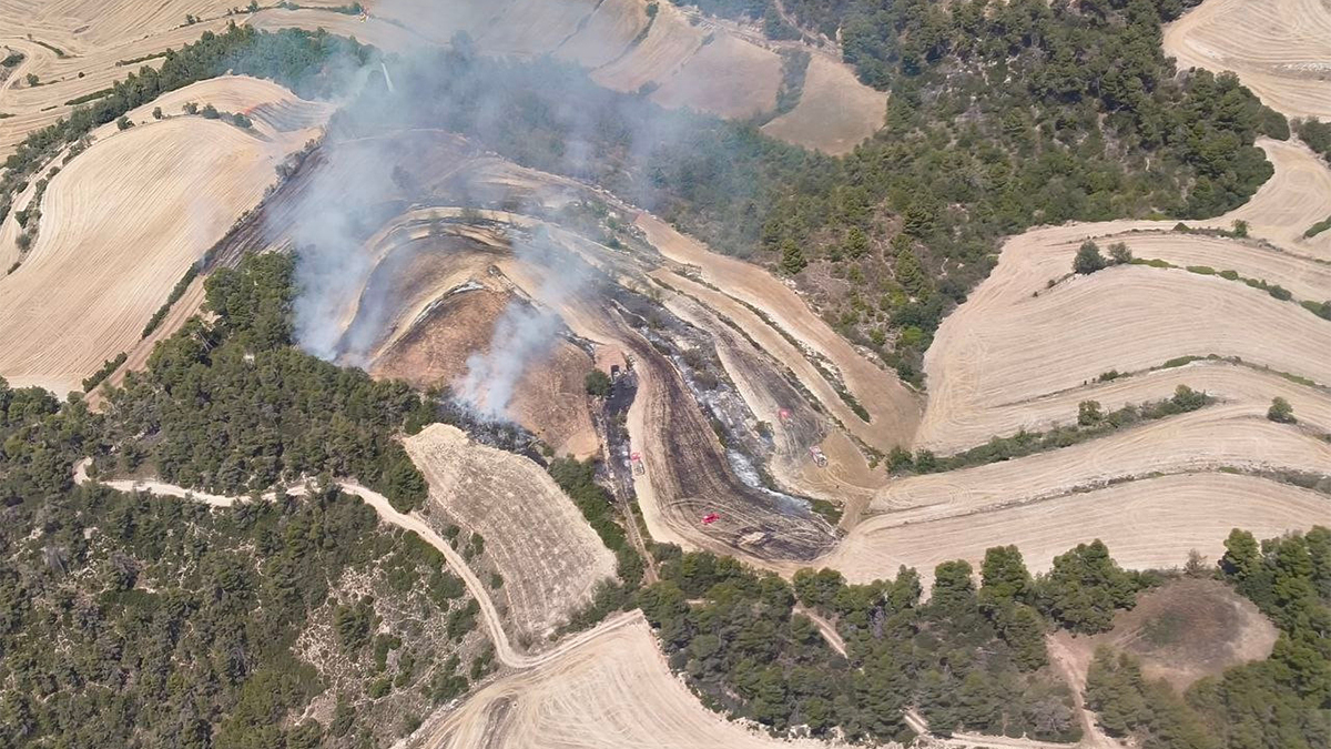 Estabilizou o incêndio de Ciutadilla com mais de 200 hectares afetados